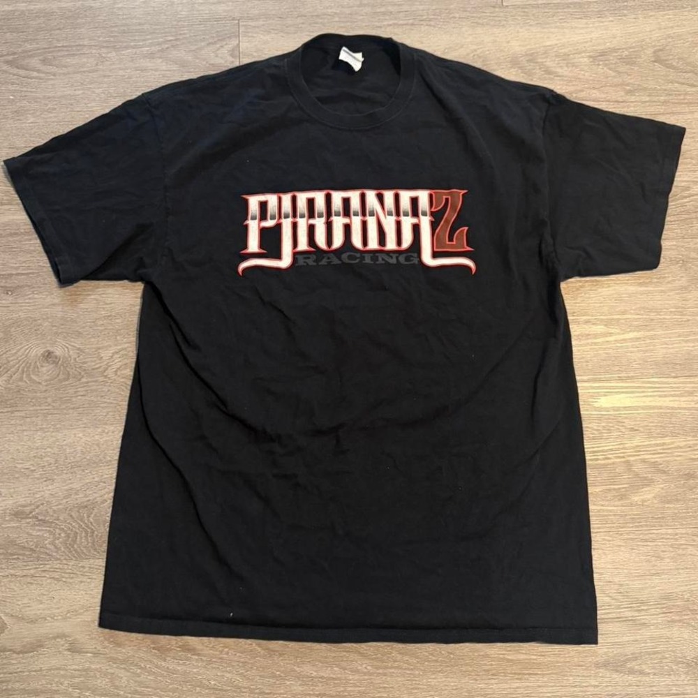 Piranha Racing Big Nut Graphic T-Shirt - Mens XL Black Port & Company Racing Tee